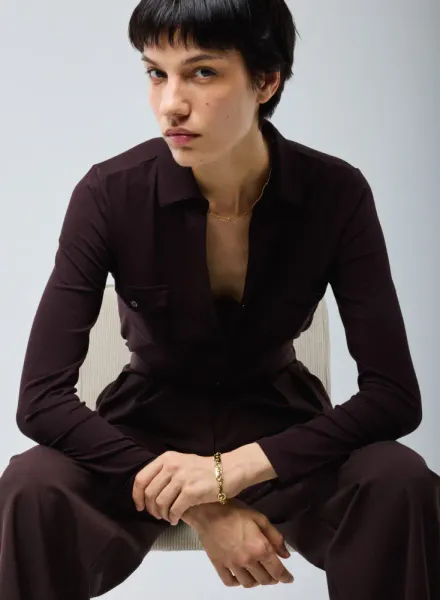 MAJESTIC FILATURES | ANNA SHIRT AUBERGINE 