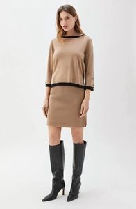 Hovedbilde BUSNEL | HELEN CONTRAST TOP SALTY CARAMEL / BLACK ...