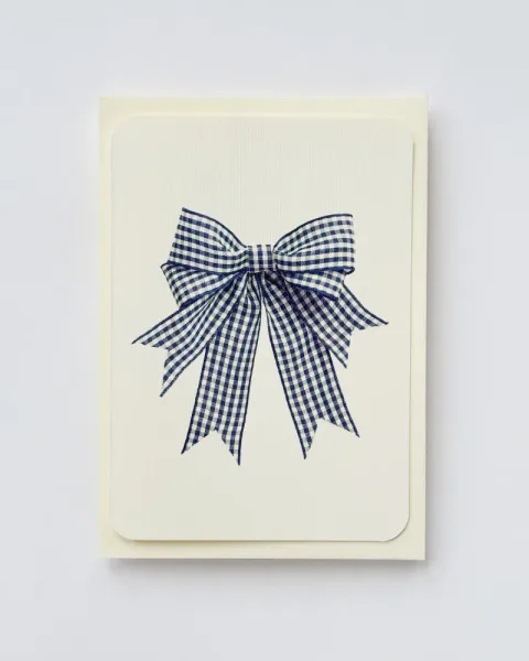 CANONBURY PRESS | BLUE GINGHAM GREETING CARD 