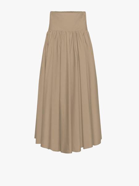Poplin Plain Skirt Tobacco 